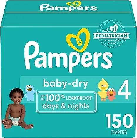 Pampers Baby-Dry Diapers, 4 (22-37 lb), Enormous Pack - 150 diapers