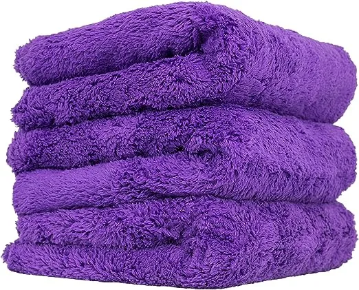 Chemical Guys Happy Ending Ultra Edgeless Microfiber Towel - 16in x 16in - Purple - 3 Pack