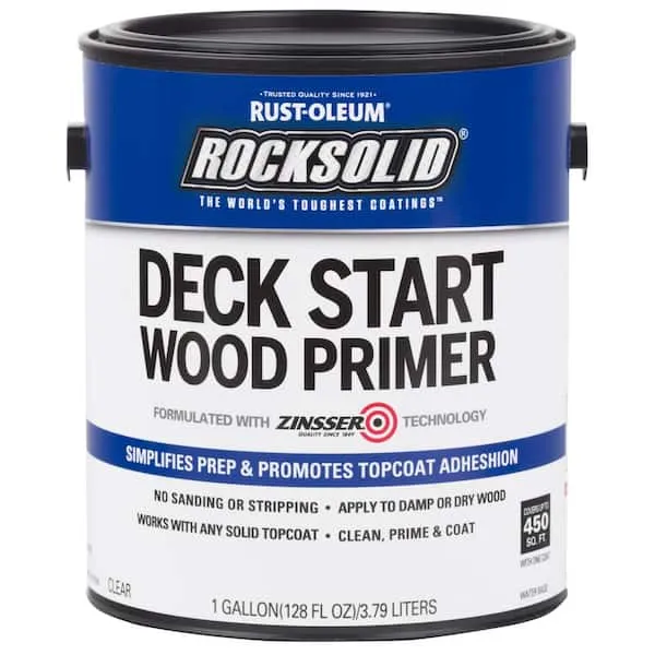 Rust-Oleum 312283 RockSolid Deck Start Wood Primer, 1 Gallon