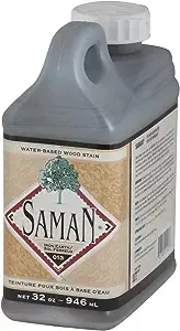 SamaN Interior Water Based Wood Stain - Natural Stain for Furniture, Moldings, Wood Paneling, Cabinets (Iron Earth TEW-013-12, 32 oz)