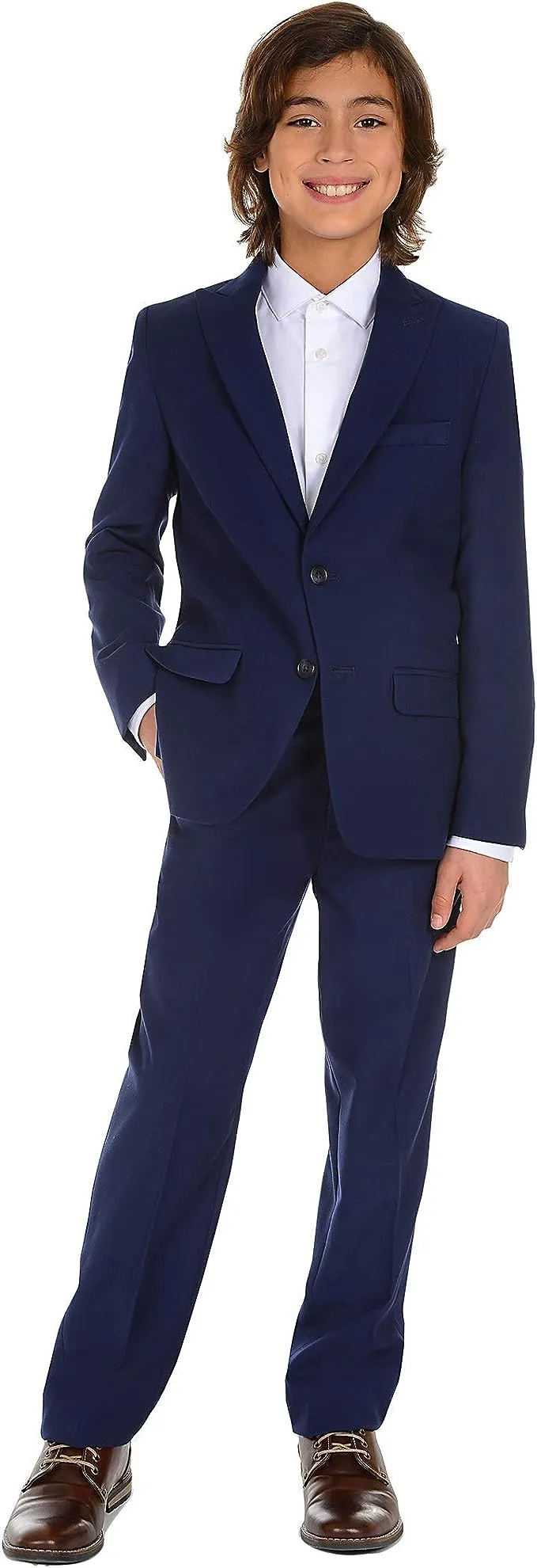 Calvin Klein Big Boys' 2-Piece Formal Suit Set, Infinity Blue, 14