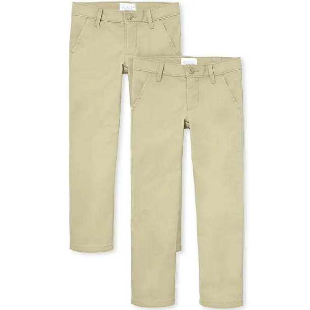 The Children's Place Girls Uniform Skinny Chino Pants 2-Pack, Sizes 4-16