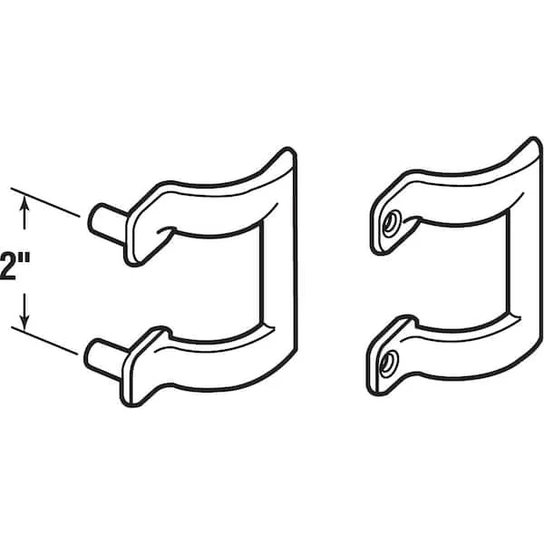 Slide-Co 193128 Shower Door Handle Set, 2 In. Mounting Hole Centers, Diecast Construction, Chrome-Plated (1 Set)