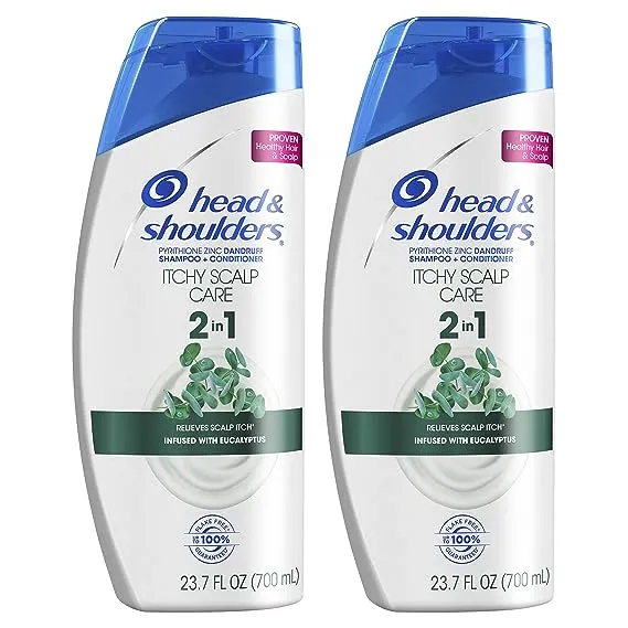 Head & Shoulders Itchy Scalp Care Anti-Dandruff 2 in 1 Shampoo and Conditioner, Infused with Eucalyptus, 23.7 fl oz, Twin Pack