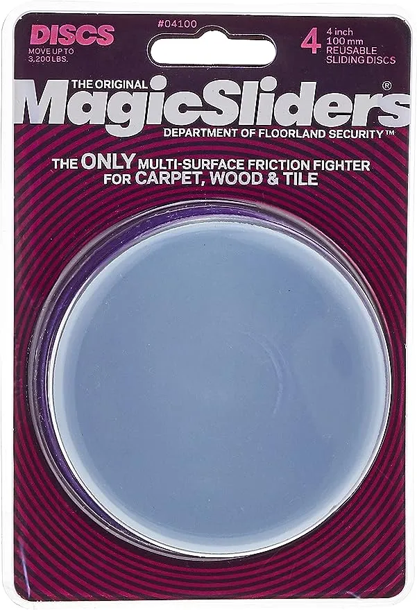 Magic Sliders 04100 Round Sliding Discs, 4", 4-pack