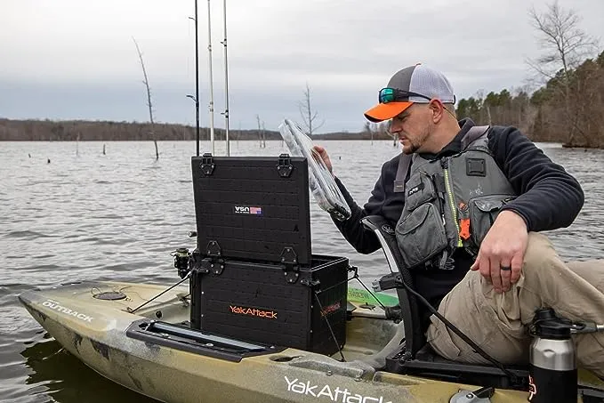 YakAttack BlackPak Pro Kayak Fishing Crate - Multiple Colors and Sizes | Kayak Fishing Accessories