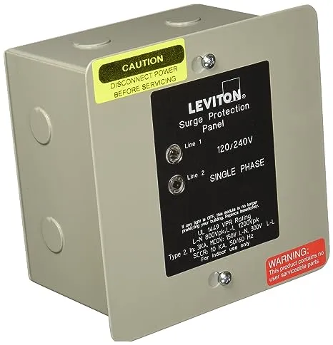 Leviton 51120-1 120/240 Volt Panel Protector, 4-Mode Protection, Light Commercial/Residential Grade, In NEMA 1 Enclosure