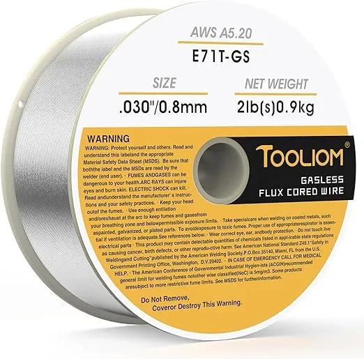 TOOLIOM E71T-GS .035" Diameter 10-Pound Spool Flux Core Self-Shielded Carbon Steel MIG Welding Wire