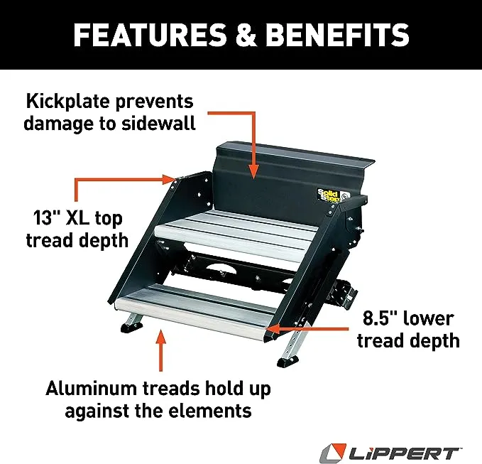 Lippert 733932 30" Premium Double Solid Step