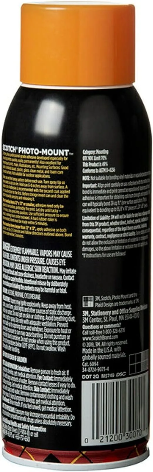 Scotch Photo Mount Spray Adhesive, 10.3 oz. per Can