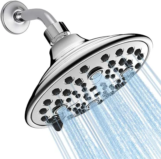 IHAO High Pressure Fixed ShowerHead with Brass Pivotball 6 modes Rainfull Pow...