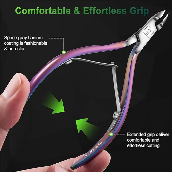 Cuticle Trimmer Cuticle Nippers Clippers Stainless Steel Hangnail Remover Extremely Sharp Cutter Pedicure Manicure Tool, opove X7 Rainbow GradientCuticle Trimmer Cuticle Nippers Clippers Stainless Steel Hangnail Remover Extremely Sharp Cutter Pedicure Ma