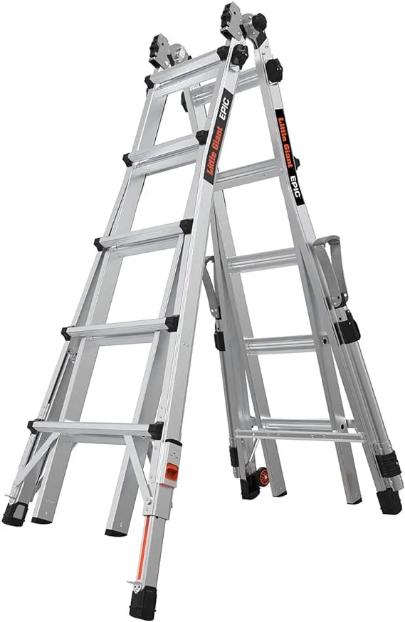 Little Giant Ladders, Epic, M22, 22 foot, Multi-Position Ladder, Aluminum, Type 1A, 300 lbs weight rating, (16822-818)