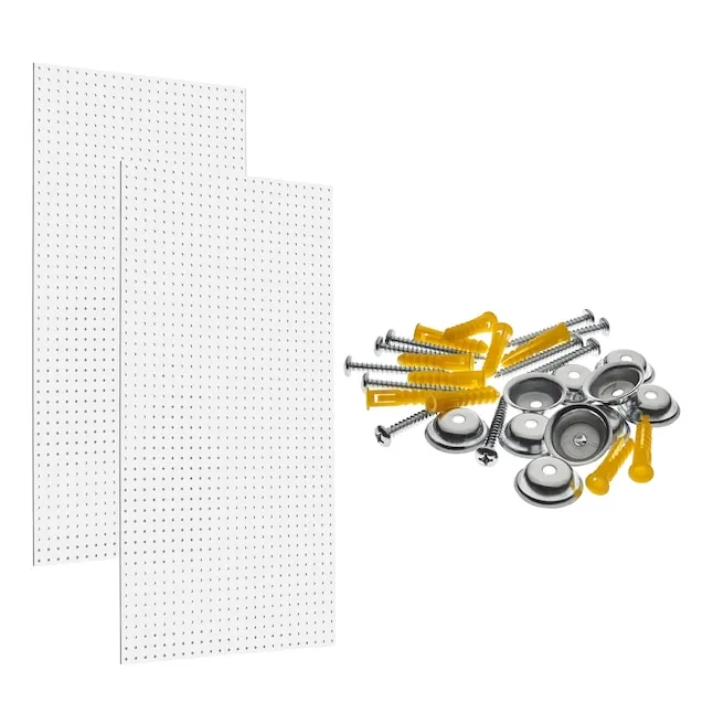 Triton Products (2) Wall Ready White Pegboards 24"W x 1/4"D x 42"H Heavy-Duty High Density Fiberboard PEG2-WHT