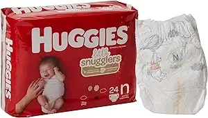 Huggies Little Snugglers Baby Diapers, Size Newborn, 24 Ct, Convenience Pack