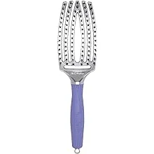 Olivia Garden FingerBrush Scalp-Hugging & Vented Combo Paddle Hair Brush (ionic & 100% boar bristles)