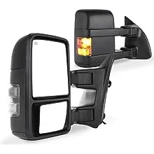 SCITOO Towing Mirrors fit for Ford High Perfitmance Mirrors fit 1999-2007 for F250 for F350 for F450 for F550 Super Duty with Amber Turn Signal Power Adjusted Heated Manual Telescoping Features