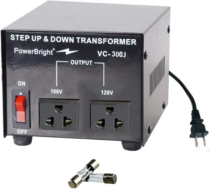 PowerBright 500 Watts Japanese Voltage Transformers, Step Up and Down Japan Converter, can be Used in 120 Volt and 100V Countries, Convert from 120V to 100V and 100V to 120V, Universal Outlet Socket