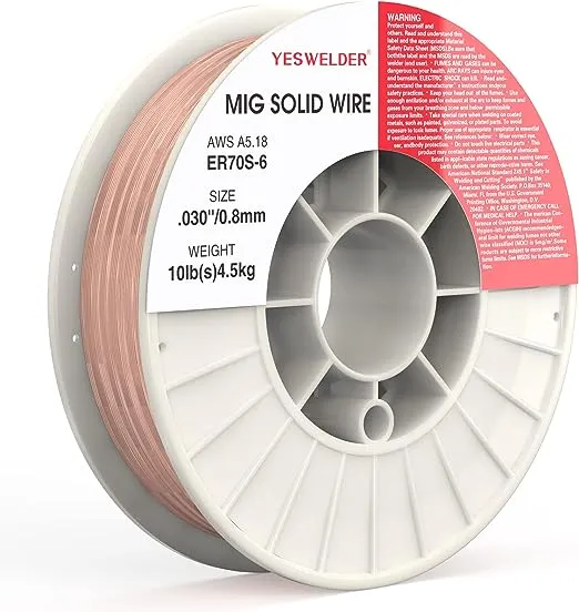 Yeswelder Er70s-6 Spool Carbon Steel Mig Solid Welding Wire ER70S-6/10LB-0