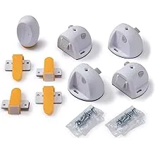 Safety 1st Adhesive Magnetic Lock System - 4 Locks and 1 Key, White