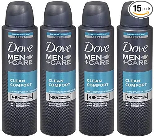 Dove Men + Care Dry Spray Antiperspirant, Clean Comfort 3.8 oz (Pack of 4)