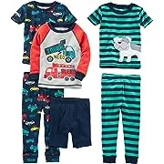 Simple Joys by Carter's Baby Boys' 6-Piece Snug-Fit Cotton Pajama Set, Pack of 3, Green Dog/Grey Firetruck/Navy Cars/Stripe, 18 MonthsSimple Joys by Carter's Baby Boys' 6-Piece Snug-Fit Cotton Pajama Set, Pack of 3, Green Dog/Grey Firetruck/Navy Cars/Str