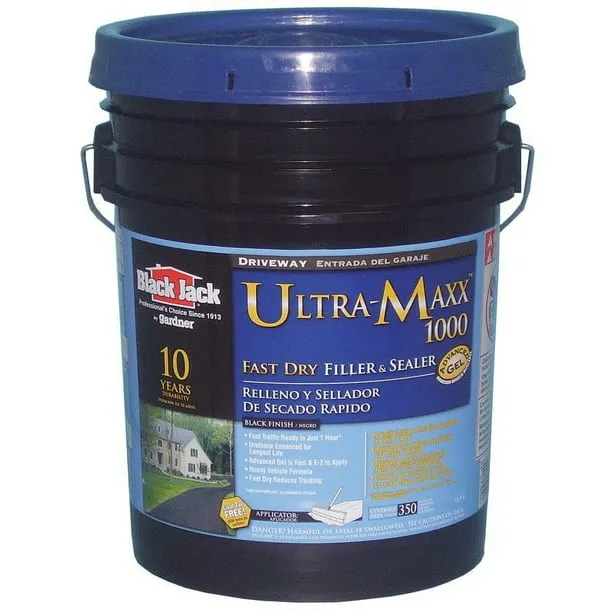Black Jack Drive-Maxx 1000 Matte Black Water-Based Rubberized Asphalt Driveway Sealer 4.75 gal.
