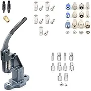 DZNTOOLS Rivet Dies Eyelets Grommets Molds Snap Dies Prong Set Popper Fastener Hand Press Machine All in One