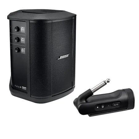 Bose  S1 Pro+ Portable Wireless PA System with Bluetooth, Black with 1/4" Wireless Instrument Transmitter