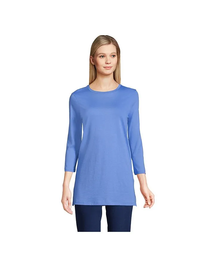 Lands' End Women's Petite 3/4 Sleeve Cotton Supima Tunic