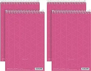 TOPS Prism Steno Notebook, Pink Paper, Spiral, Small Size, 80 Sheets, 4 Pack, 6" x 9" Notepad for WritingTOPS Prism Steno Notebook, Pink Paper, Spiral, Small Siz…