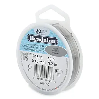 Beadalon Stringing Wire 49-Strand .018"X30'-Bright - 21148937 | HSN