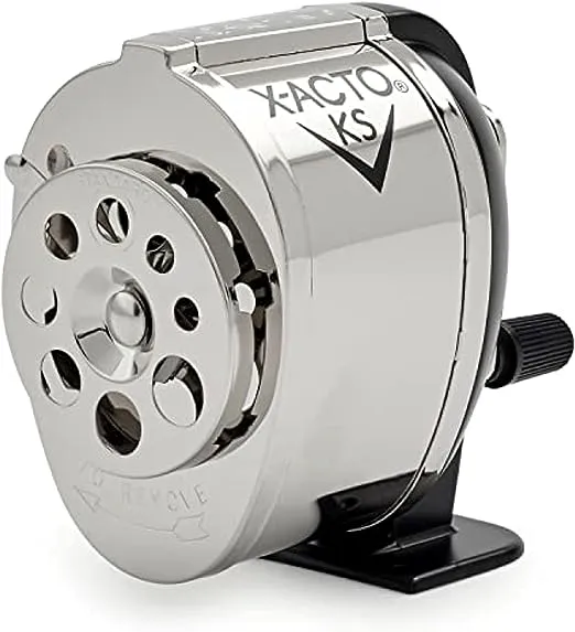 X-ACTO KS Manual Pencil Sharpener, Black/Silver (1031)