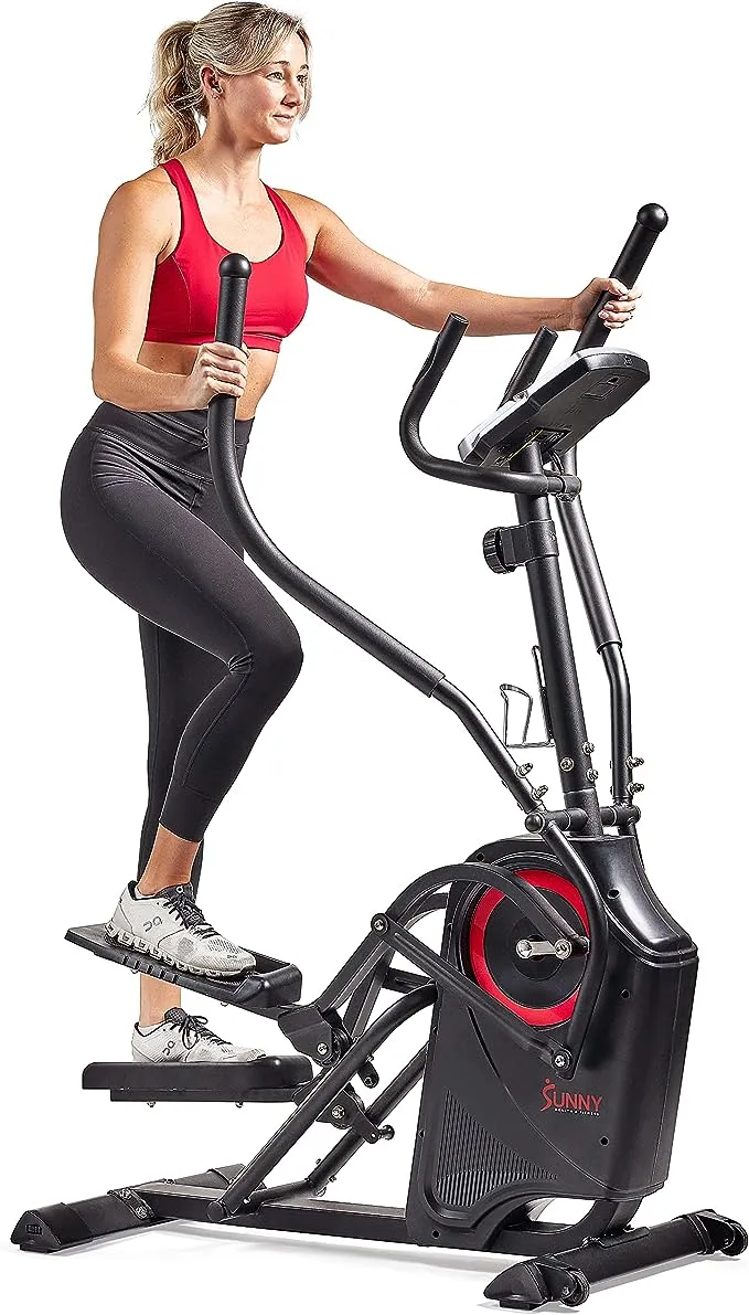 Sunny Health & Fitness Premium Cardio Climber Stepping Elliptical Machine - SF-E3919, Black