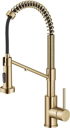 KRAUS Bolden 2-in-1 Commercial Style Pull-Down Single Handle Water Filter Kitchen Faucet for Reverse Osmosis or Water Filtration System in Brushed Brass