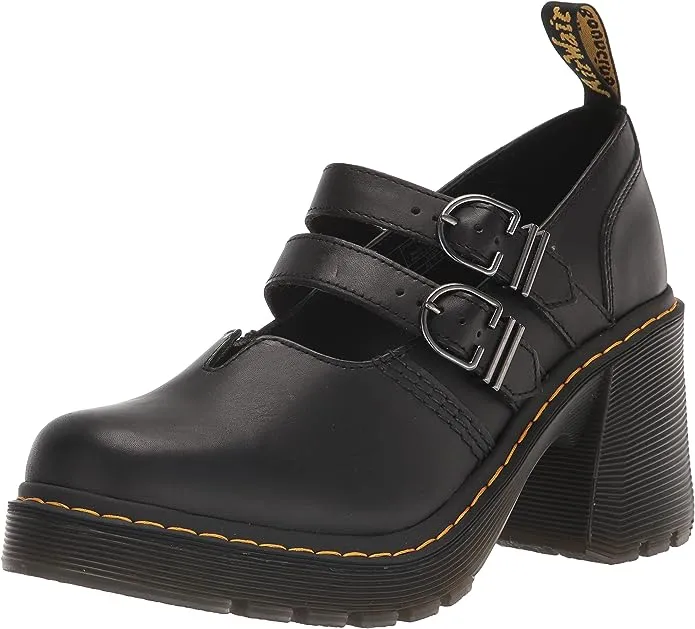 Dr. Martens Eviee Sendal Leather Women's Black Heels - US 5