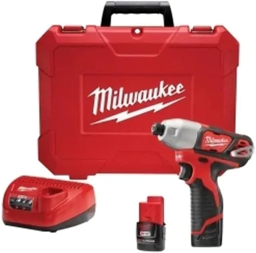 Milwaukee 2462-22 M12 1/4 Hex Impact Driver Kit