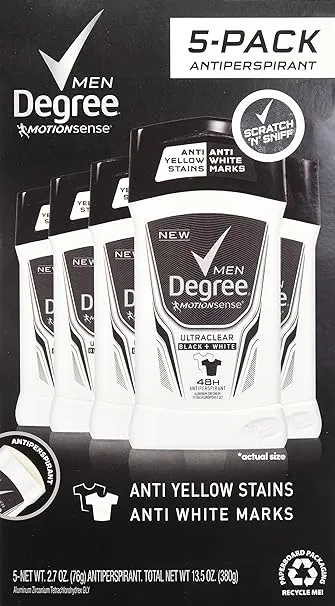 Degree Men UltraClear Black White Antiperspirant Deodorant, 2.7 oz, Twin Pack