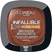 L’Oréal Paris Cosmetics Infallible Up to 24H Fresh Wear Soft Matte Longwear Bronzer. Waterproof, heatproof, transfer, humidity and sweatproof, Fair, 0.31 oz