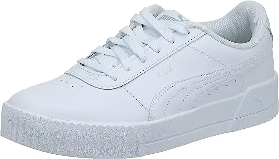 Puma Carina Leather Women's Sneakers, White/Silver, 7