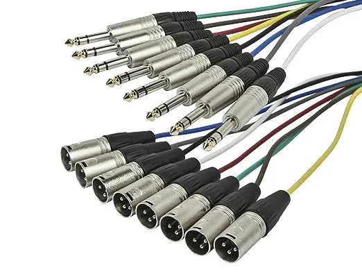 Monoprice 8-Channel 1/4-Inch TRS Male to XLR Male Snake Cable - 3 Feet, 26AWG, 8 Balanced Mono and Unbalanced Stereo LinesMonoprice 8-Channel 1/4-Inch TRS Male to XLR Male Snake…