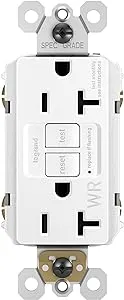 Legrand Radiant 20A, Self-Test GFCI Safety Outlet, Weather-Resistant, Tamper- Resistant, White