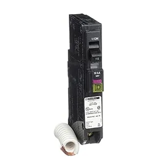 Square D HOM115PDFC Homeline Single-Pole Dual Function Circuit Breaker, 15 Amp