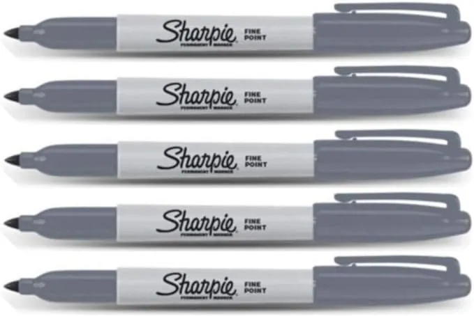 Sharpie Fine Point Marker Slate Grey Pack of 5