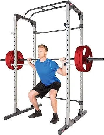 Fitness Reality Squat Rack Power Cage with | Optional LAT Pulldown & Leg Holdown Attachment | Squat and Bench Rack Combos| Super Max 810 XLT |