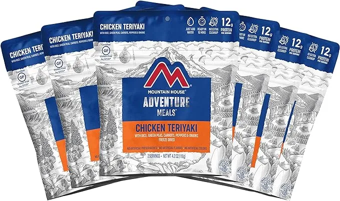 Mountain House Chicken Teriyaki with Rice | Freeze Dried Backpacking & Camping Food | 6-Pack | Gluten-Free