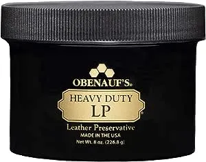 Obenauf's Heavy Duty LP Leather Preservative (8oz)- All Natural Beeswax Oil Conditioner- Rejuvenate Restore & Preserve Sunfaded or Cracked Boots Jackets Saddles Car Auto Upholstery Furniture- USA Made