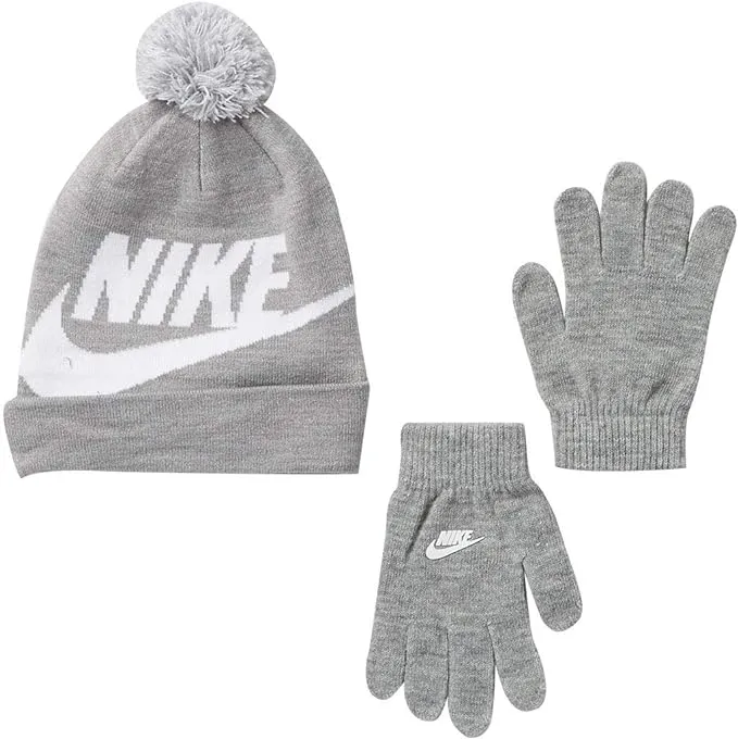 Nike Kids Boy's Swoosh Pom Beanie Gloves Set (Little Kids/Big Kids)