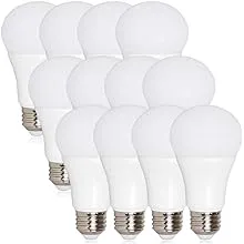 Maxxima LED A19-800 Lumens 60 Watt Equivalent Light Bulb Set - 5000K Daylight/Cool White Light, Energy Efficient 9 Watts, E26 Base, Non-Dimmable, for Bathrooms, Lamps, and Living Rooms - 12 Pack