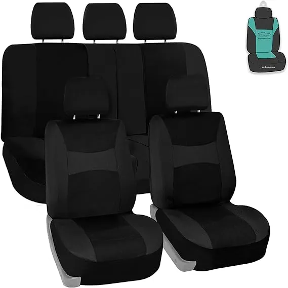 FH Group Full Set Light and Breezy Car Interior Covers-Front and Rear Split Bench Seat Covers,Universal Fit for Cars, Trucks and SUVs